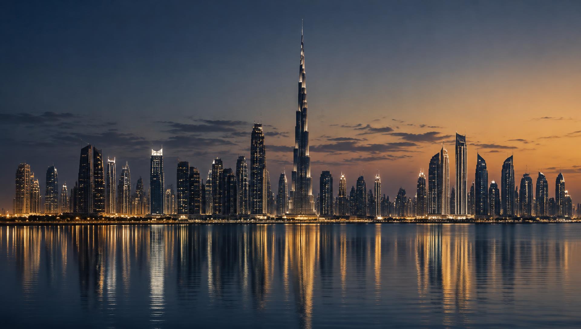 Dubai skyline at dusk